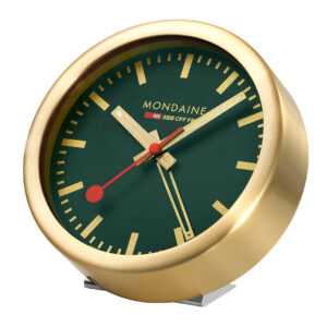 Mondaine Official Swiss Railways Forest Green Alarm Clock 125mm